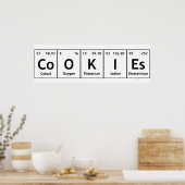 CoOKIEs Chemistry Periodic Table Words Element Sym ポスター (キッチン)