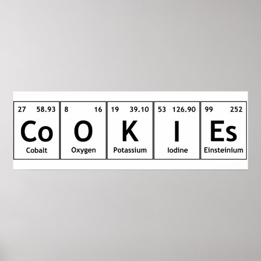 CoOKIEs Chemistry Periodic Table Words Element Sym ポスター (正面)
