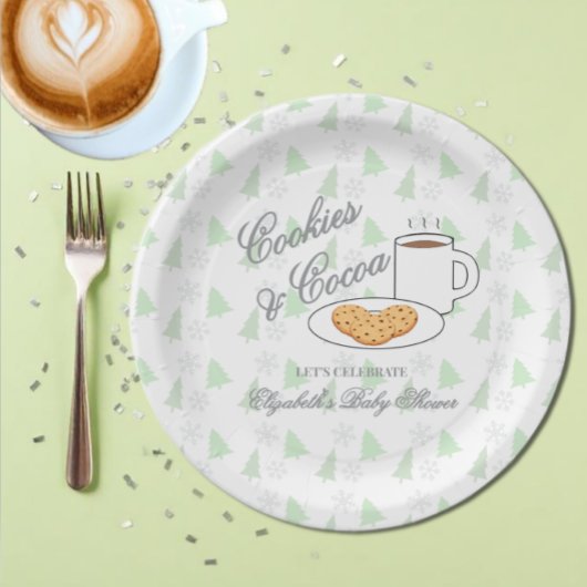 Cookies & Cocoa Baby Shower ペーパープレート