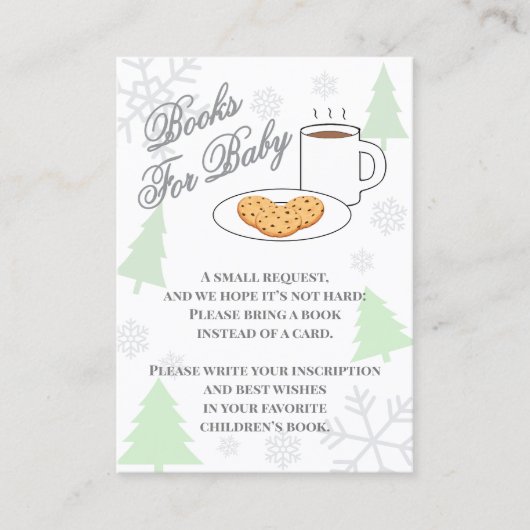 Cookies & Cocoa Baby Shower Books For Baby エンクロージャーカード (正面)