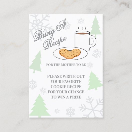 Cookies & Cocoa Baby Shower Recipe エンクロージャーカード (正面)