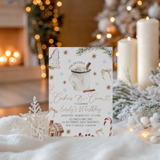 Cookies & Cocoa Birthday Invite 招待状