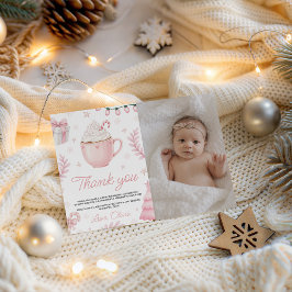 Cookies & Cocoa Birthday Photo Thank You 招待状