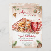 Cookies & Cocoa Christmas 3rd Birthday Party 招待状 (正面/裏面)