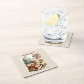 Cookies, Cocoa & Christmas Cheer スクエアペーパーコースター (インサイチュ)