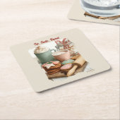 Cookies, Cocoa & Christmas Cheer スクエアペーパーコースター (アングル)