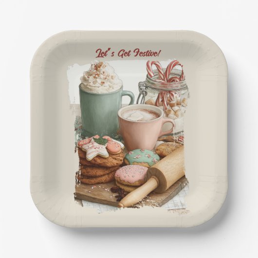 Cookies, Cocoa & Christmas Cheer ペーパープレート (正面)