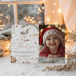 Cookies & Cocoa Photo Thank You Card 招待状