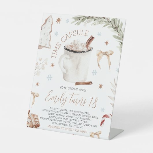 Cookies & Cocoa Time Capsule Sign 台座サイン (正面)