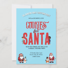 Cookies for Santa Christmas Pajama Baking Party  招待状