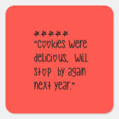 Cookies were delicious スクエアシール (正面)