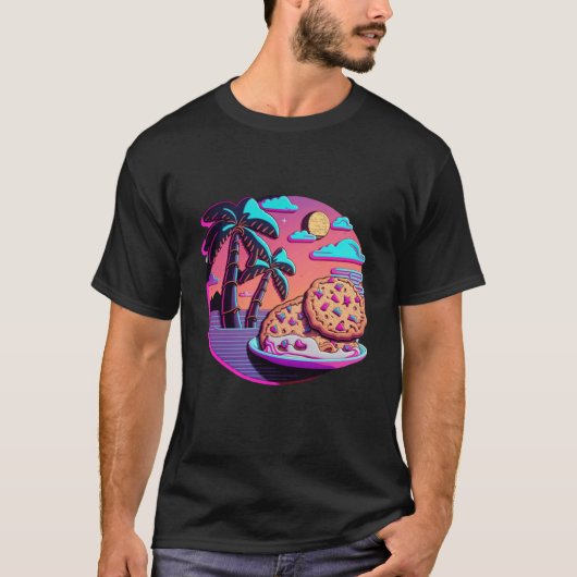 Cookies with Dreamy 80s Retrowave Aesthetic Tシャツ (正面)