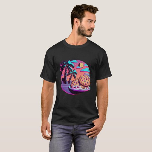 Cookies with Dreamy 80s Retrowave Aesthetic Tシャツ (正面フル)