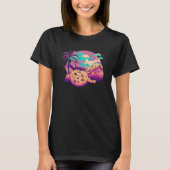 Cookies with Glitched 80s Synthwave Aesthetic Tシャツ (正面)