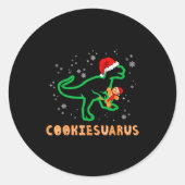 Cookiesaurus Christmas Dinosaur Rex Sugar Cookie  ラウンドシール (正面)