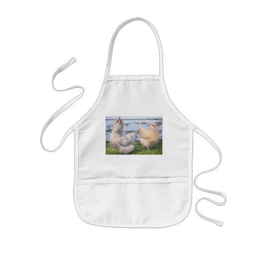 Cooking Apron Two Chickens Farmhouse  子供用エプロン (正面)