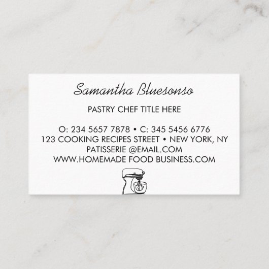 Cooking bakery homemade food recipes 名刺 (裏面)