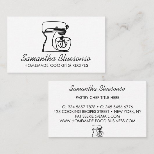 Cooking bakery homemade food recipes 名刺 (正面/裏面)