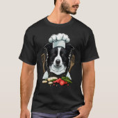 Cooking Border Collie Restaurant cook on Border Co Tシャツ (正面)
