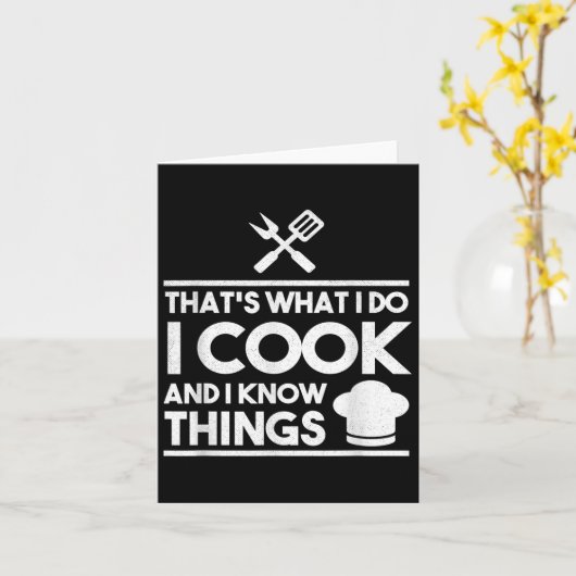 Cooking Chef That's What I Do I Cook And Know Thin カード (黄色い花)