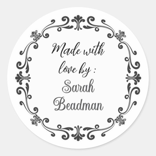 Cooking Food Made With Love by Label Sticker ラウンドシール (正面)