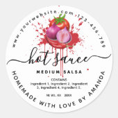 Cooking Homemade hot sauce label ラウンドシール (正面)