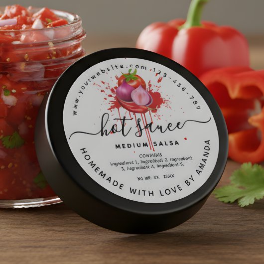 Cooking Homemade hot sauce label ラウンドシール