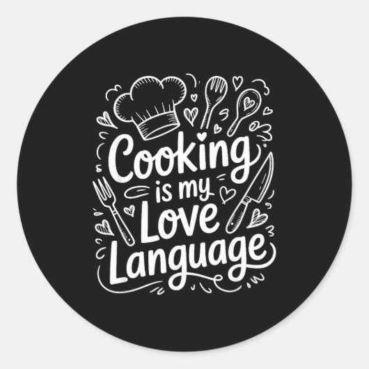 Cooking Is My Love Language, Culinary Chef And Kit ラウンドシール (正面)