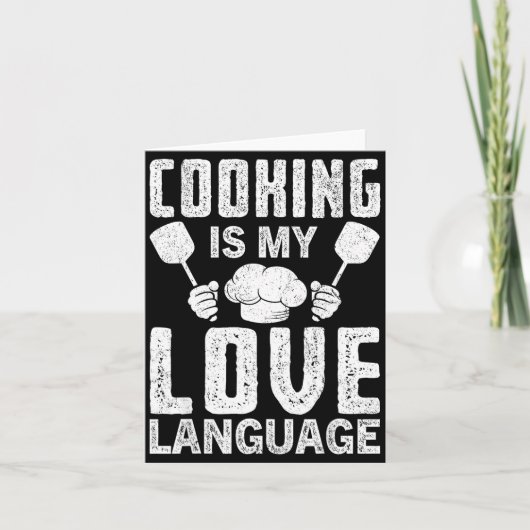 Cooking Is My Love Language Funny Chef Quote  カード (正面)