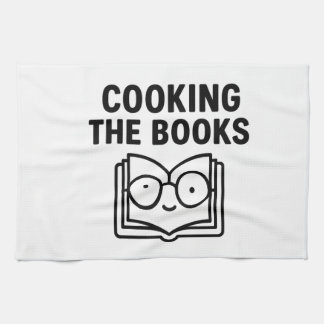 Cooking the Books - Funny Accounting Pun キッチンタオル