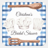 Cooking Up Love Shower Favor Sticker スクエアシール (正面)