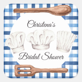 Cooking Up Love Shower Favor Sticker スクエアシール