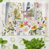 Cooking with a view of the Eiffel Tower キッチンタオル (折り畳み)