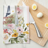 Cooking with a view of the Eiffel Tower キッチンタオル (四つ折り)