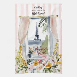 Cooking with a view of the Eiffel Tower キッチンタオル