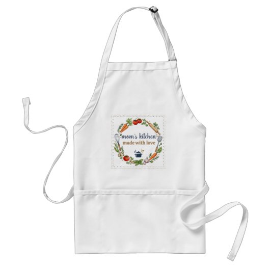 Cooking With Love Gift for Mom Cute Vegetable スタンダードエプロン (正面)