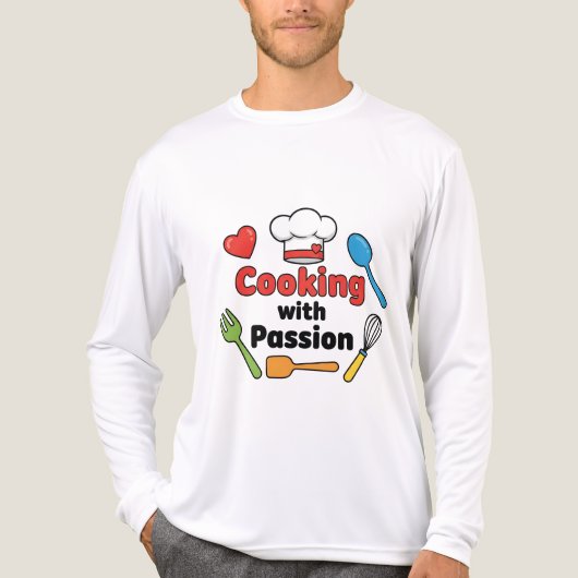Cooking with Passion – Cute Chef Life T-Shirt トライブレンドＴシャツ (正面)