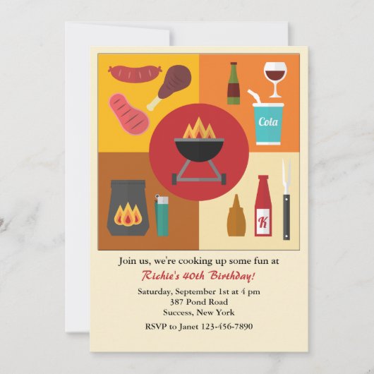 Cookoutの招待状の用意して下さい 招待状 (正面)