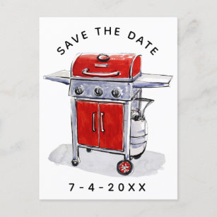 Cookout Save the Date Grilはがき ポストカード