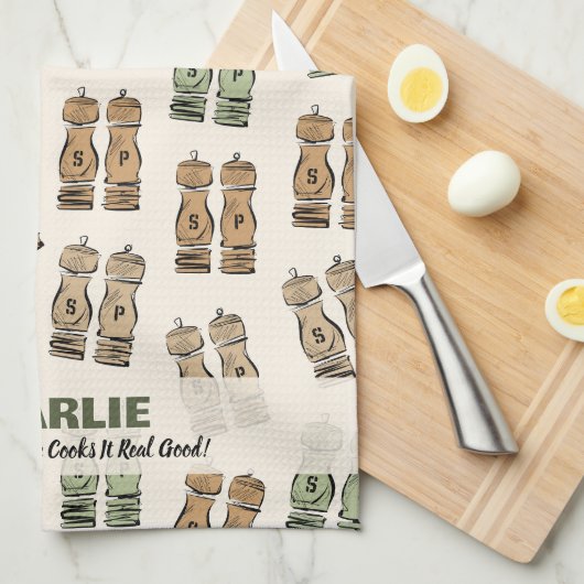 Cooks It Good Personalized  キッチンタオル (四つ折り)