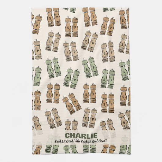 Cooks It Good Personalized  キッチンタオル (縦)