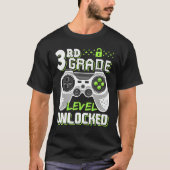 Cool 3rd Grade Level Unlocked Video Game Back To S Tシャツ (正面)