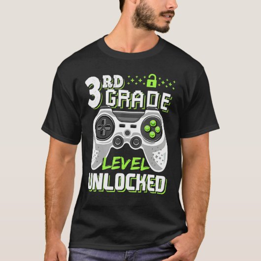 Cool 3rd Grade Level Unlocked Video Game Back To S Tシャツ (正面)