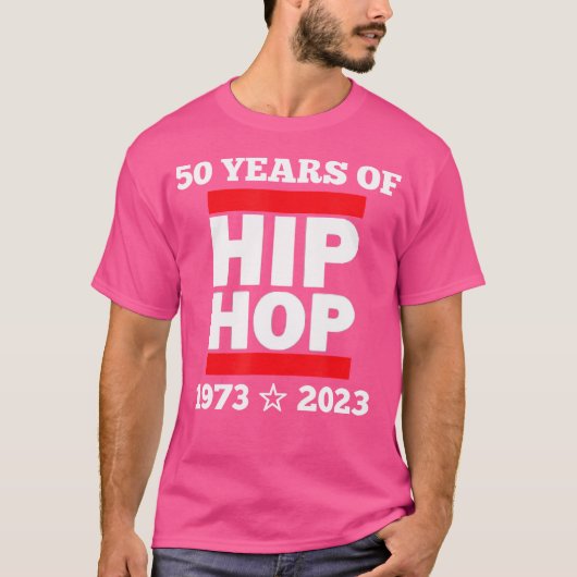 Cool 50 Years Of Hip Hop Fifty Red And White Tシャツ (正面)