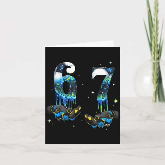 Cool 67 Six Seven Meme Soccer Football Drip Boys K カード (正面)