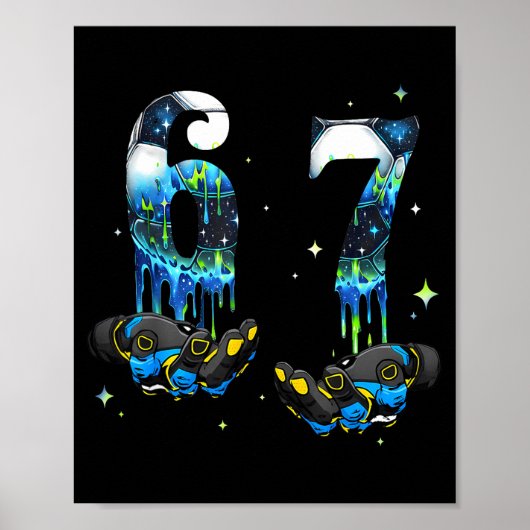 Cool 67 Six Seven Meme Soccer Football Drip Boys K ポスター (正面)