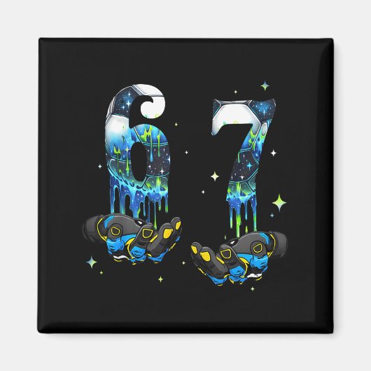 Cool 67 Six Seven Meme Soccer Football Drip Boys K マグネット (正面)