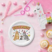 Cool 90s Cat Party 1990s Themed Kitty ペーパープレート (パーティー)