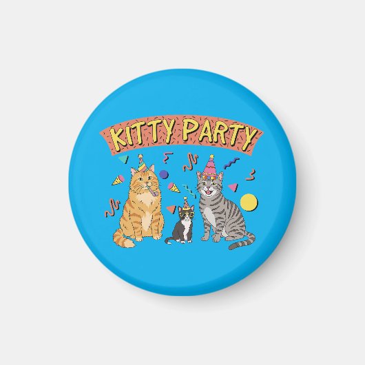 Cool 90s Cat Party 1990s Themed Kitty マグネット (正面)