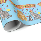 Cool 90s Cat Party 1990s Themed Kitty ラッピングペーパー (ロールコーナー)